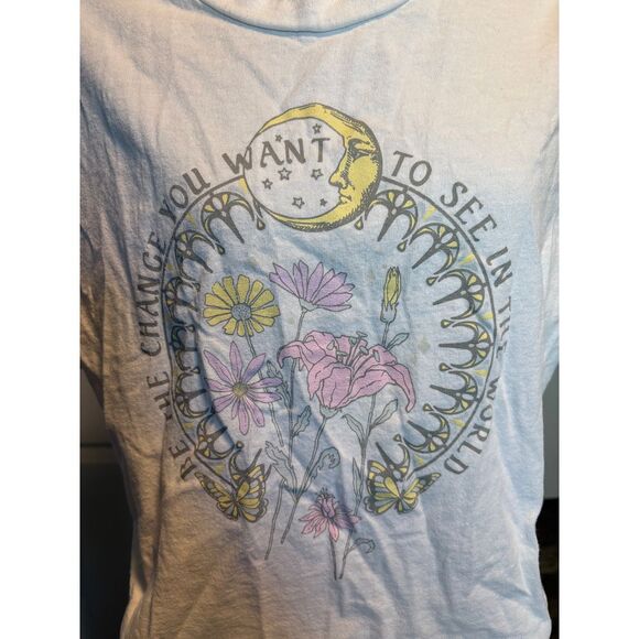 Outlaw Quote Moon Graphic Short Sleeve Crop Top - Picture 2 of 7